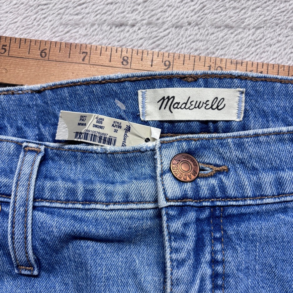 NWT Madewell Classic Straight Jeans Blue Wash Denim Women's 32x27 AJ199 Highrise - Picture 5 of 8